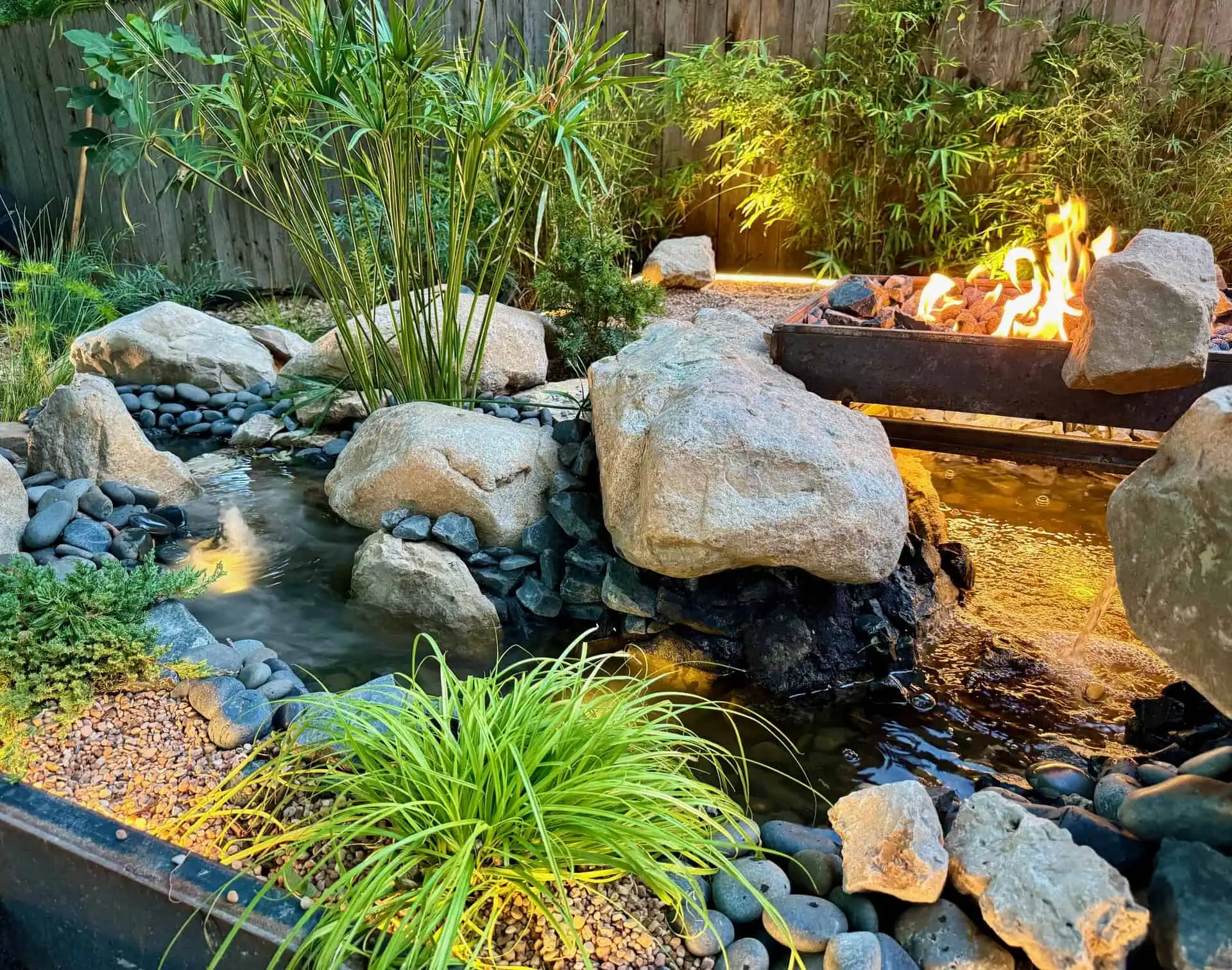 Fire pit and water feature Austin TX