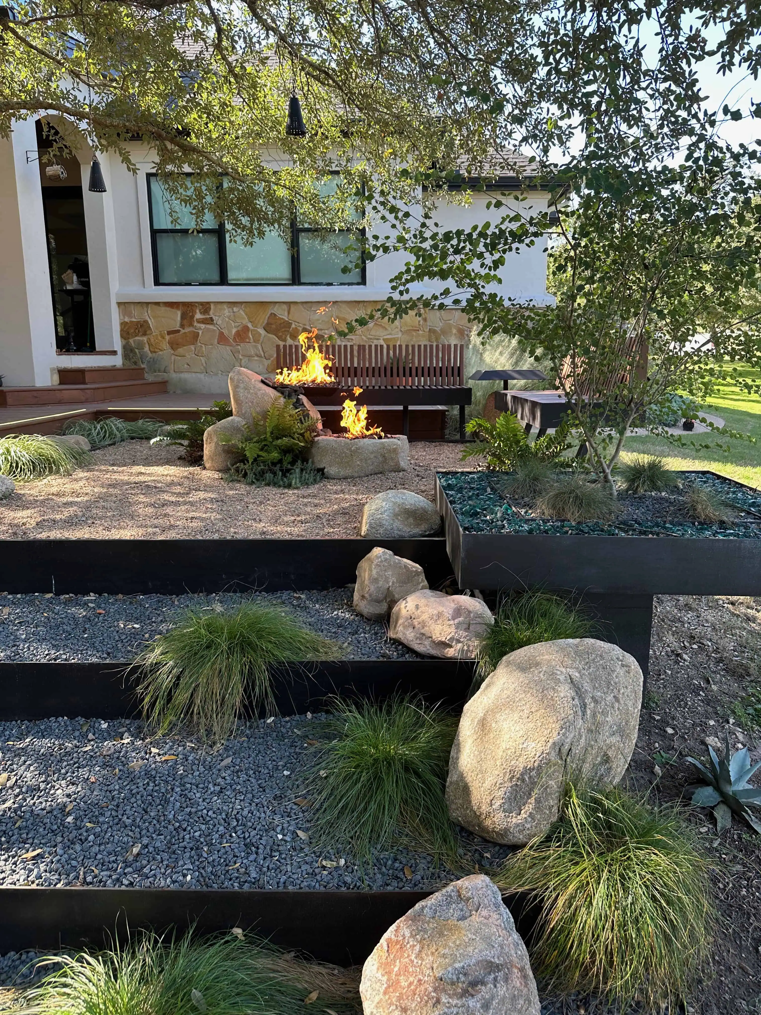 Steel terraces and retaining walls Circle C Austin TX